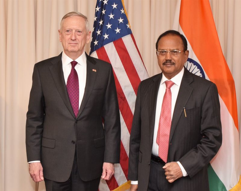 अमेरिकी रक्षामंत्री से मिले NSA डोभाल, आतंकवाद पर US ने मांगा भारत का साथ