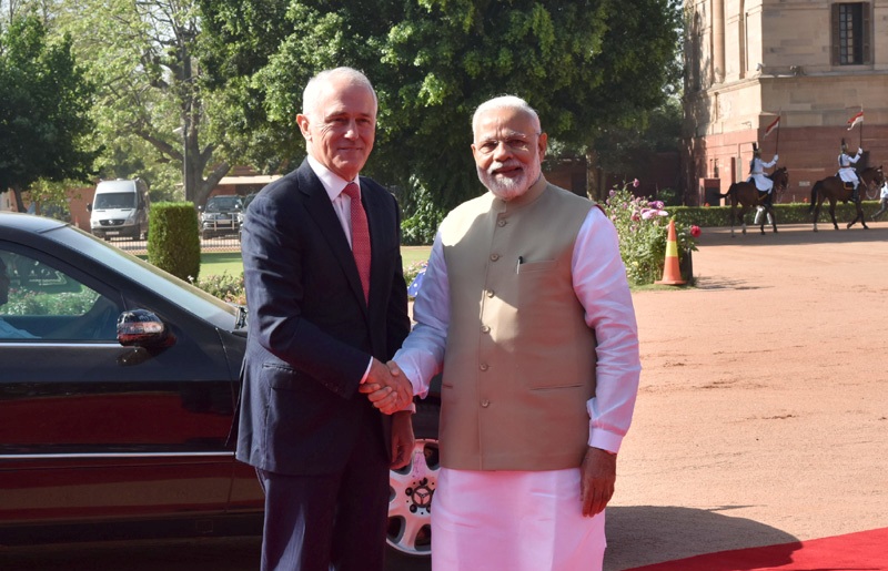 दिल्ली पहुंचे ऑस्ट्रेलियाई पीएम टर्नबुल, पीएम मोदी संग आज होगी शिखर वार्ता